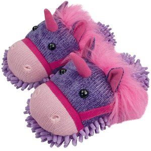 Aroma Home Fuzzy Friends Womens Unicorn Slippers,